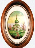 Эмалевая миниатюра Деревенская церковь